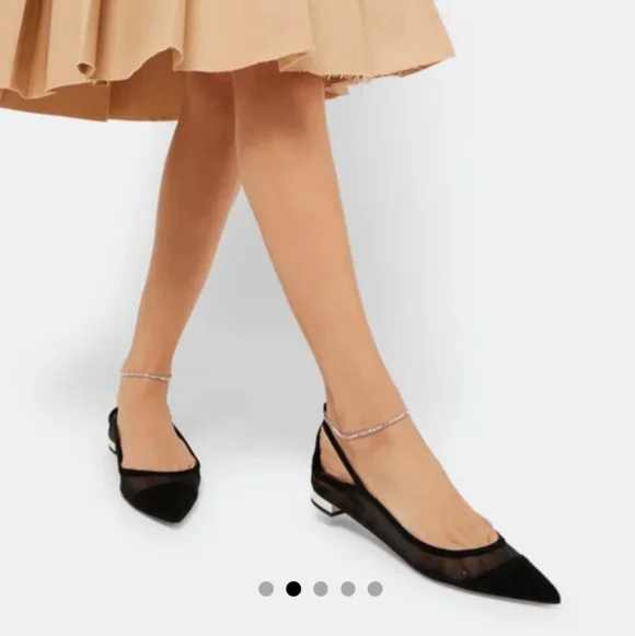 AQUAZZURA SECRET AFFAIR BALLET SHEER FLATS 37/US 7 - Picture 16 of 16